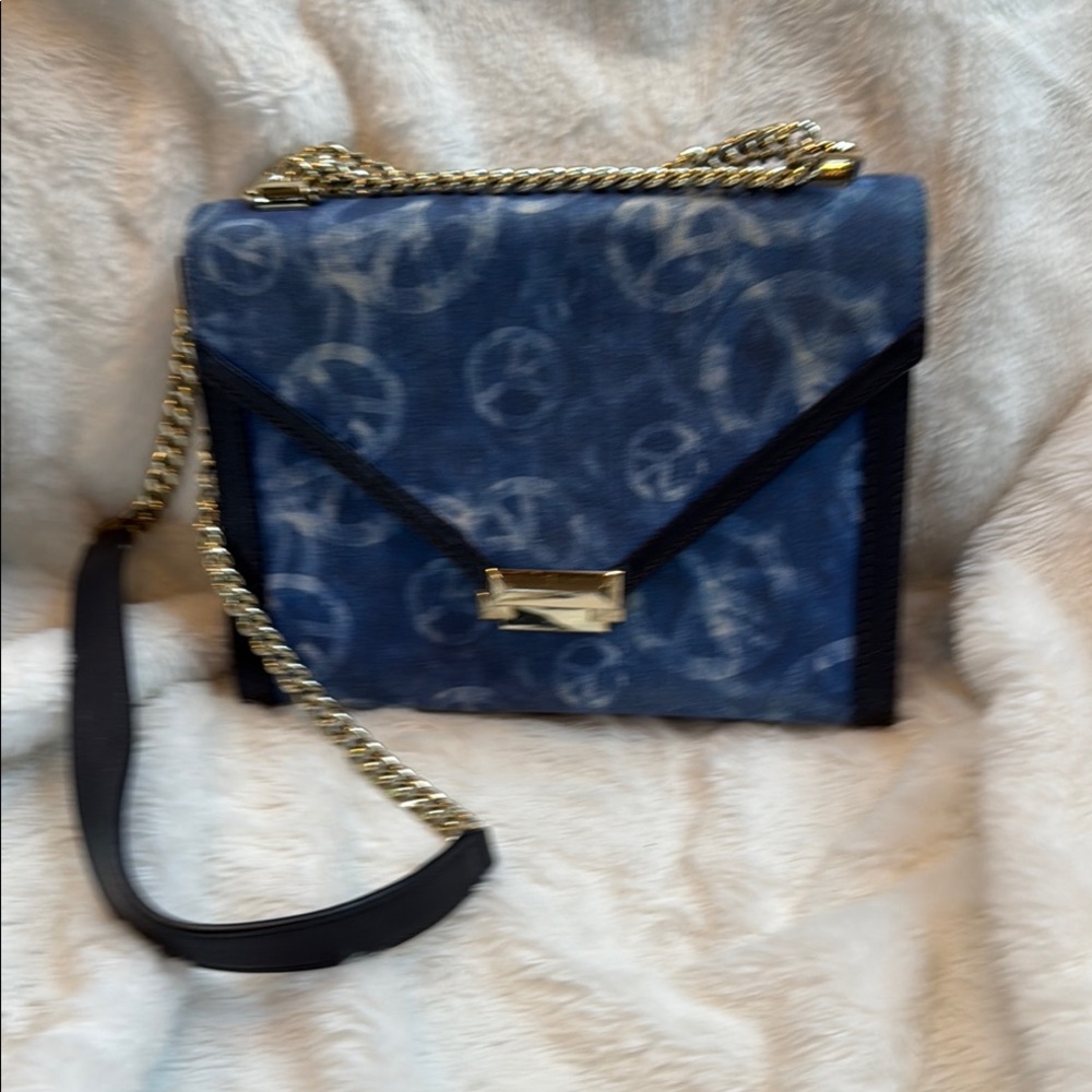 Blue Designer Chain Strap Bag
